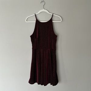 Metallic Maroon A-Line Dress